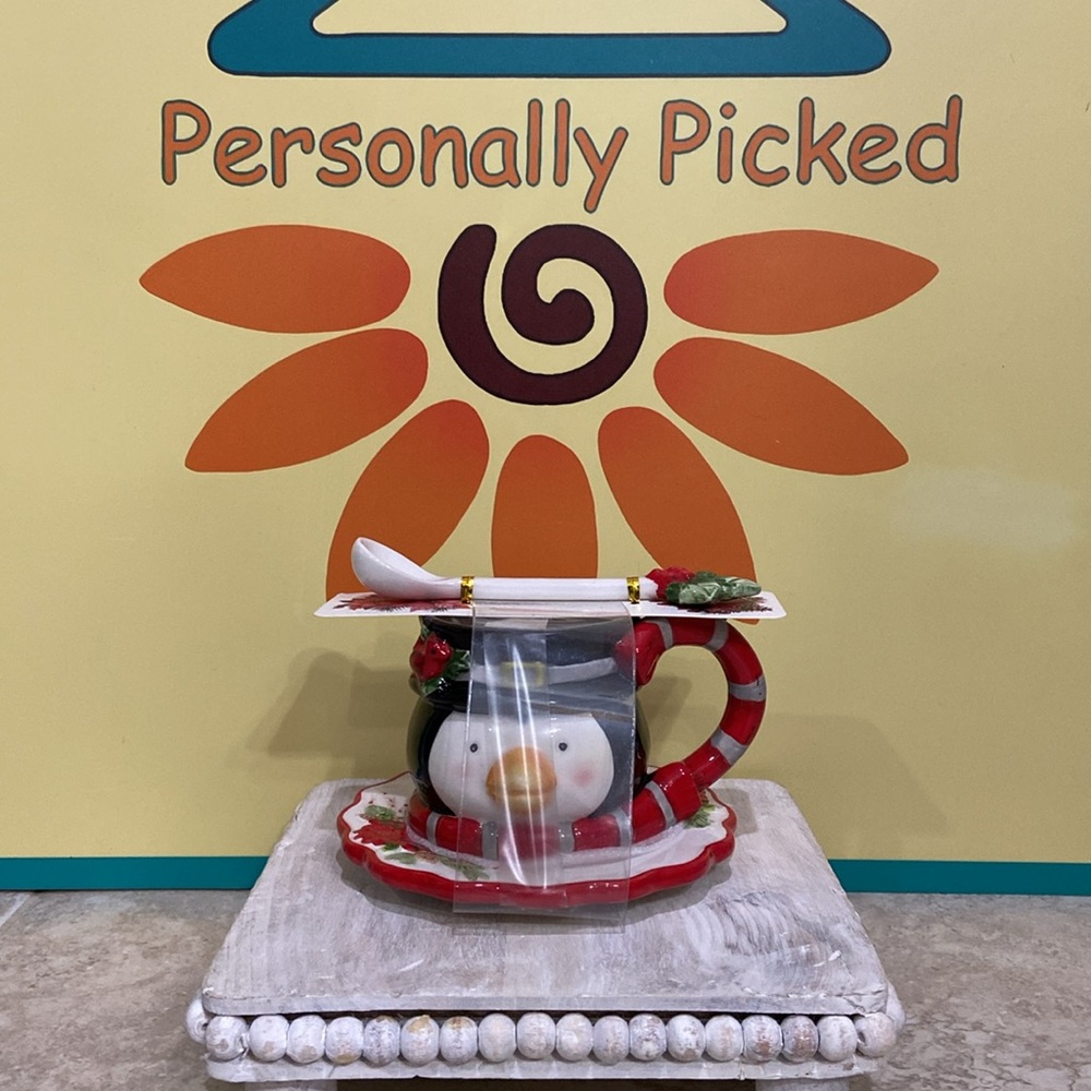 Corner Ruby Holiday Collection Teacup and Saucer Set